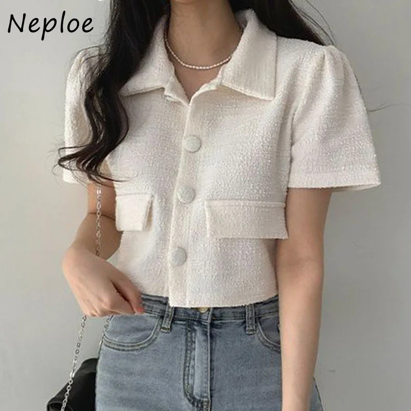 Однобортная женская верхняя одежда Neploe с отложным воротником корейские офисные