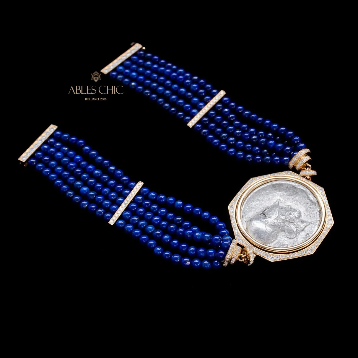 Аутентичный древний византийский бриллиантовый браслет из множества нитей с