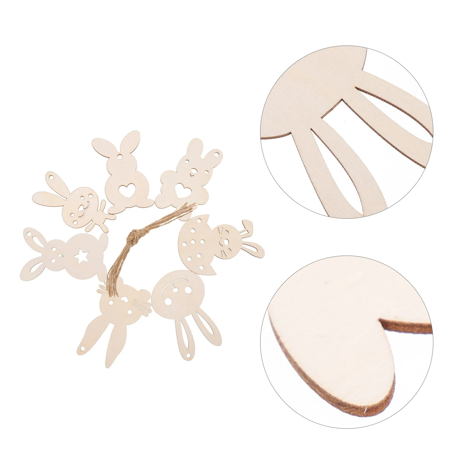 

Wood Wooden Rabbit Easter Pieces Embellishments Cutout Painting Diy Ornaments Slices Bunny Tag Unfinished Cutouts Tags Shape