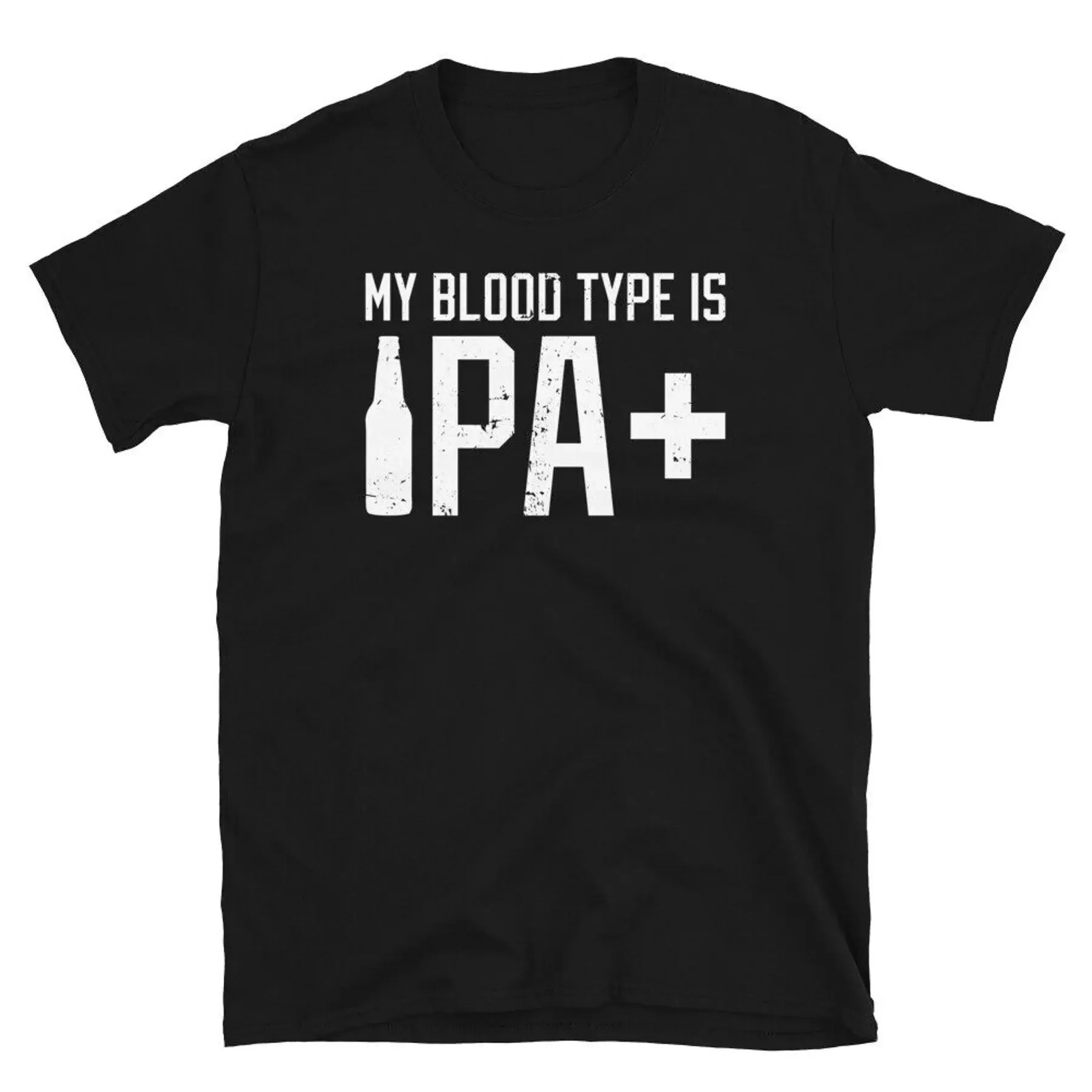 Фото My Blood Type Is IPA Plus Beer Humor Спиртовая подарочная футболка унисекс с короткими рукавами №1