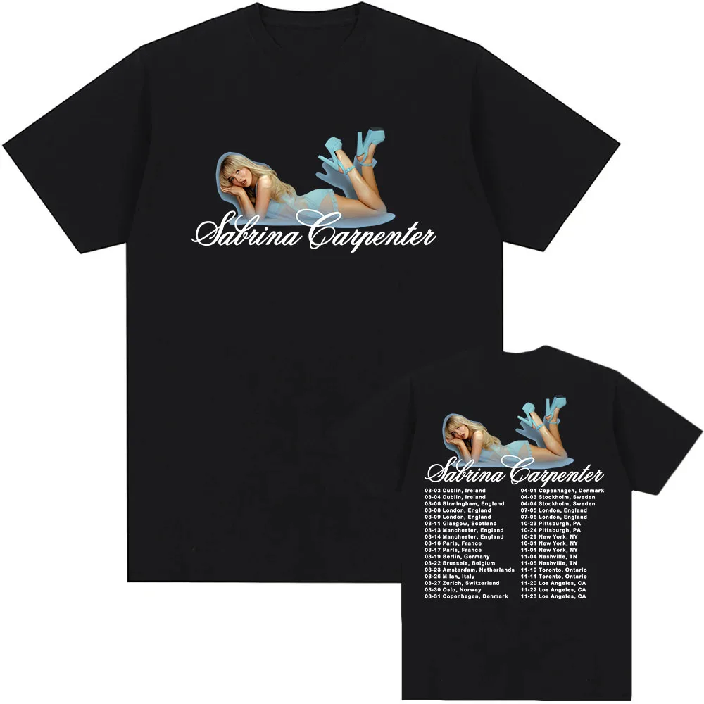 Sabrina Carpenter Short N' Sweet Tour 2025 футболка из хлопка