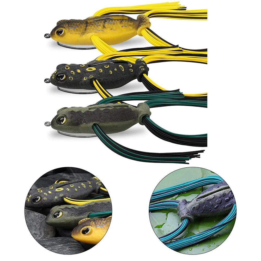 

3pcs Fishing Lure Bait 3D Simulation Fisheye Bionic Fake Baits Thunder Frog Soft Bait Black Fish Carp Fishing Lure Tackle