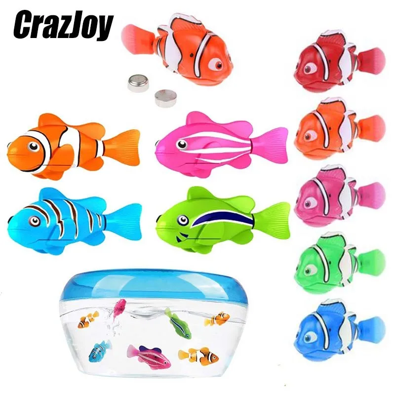 

Swimming Electronic Pets Toy Fish Bath Toys for children Battery Powered Swim Robotic for Bathtub Fishing Tank Decoration Gifts