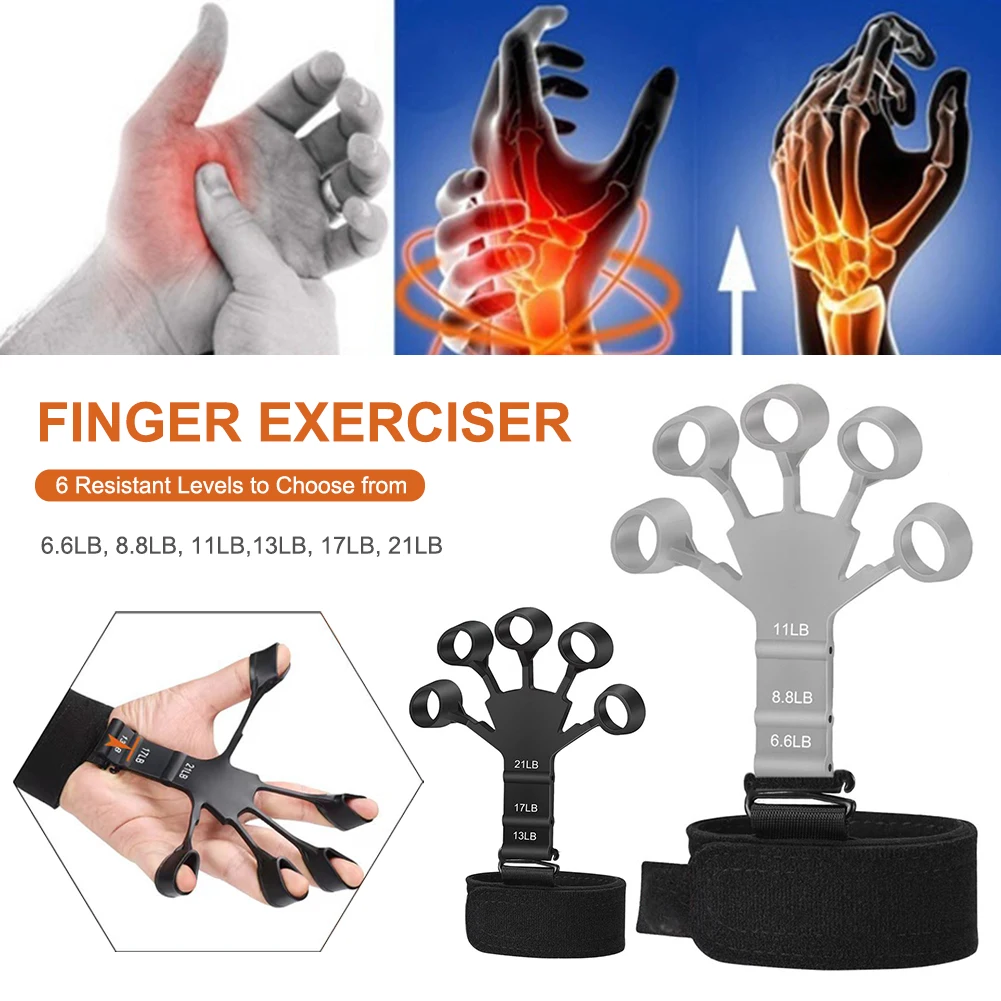 

Fitness Equipment Finger Gripper Finger Exerciser Guitar Finger Flexion Extension Training Strength Trainer Rehabilitation