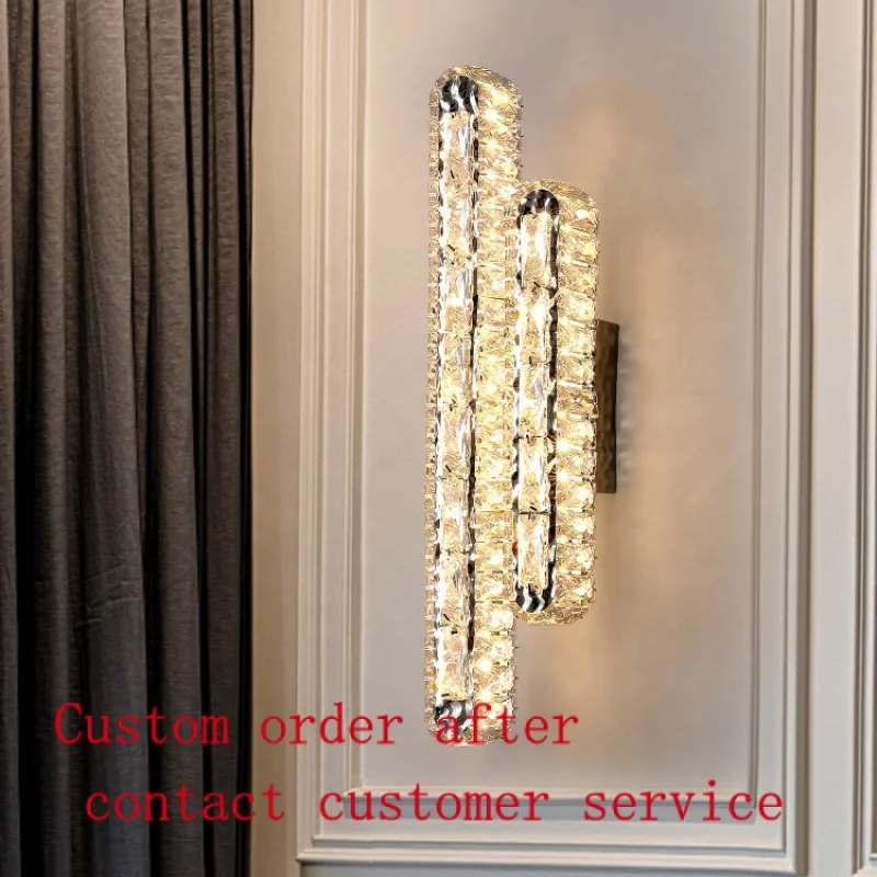 

Luxury Design Indoor Decoration Living Room Dining Room Staircase Modern Led Crystal Wall Lamp for bedside