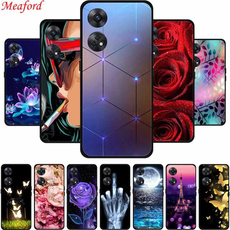 Для Oppo Reno 8 T чехол 6 43 &quotпопулярный Рисунок с черными краями силиконовая Мягкая