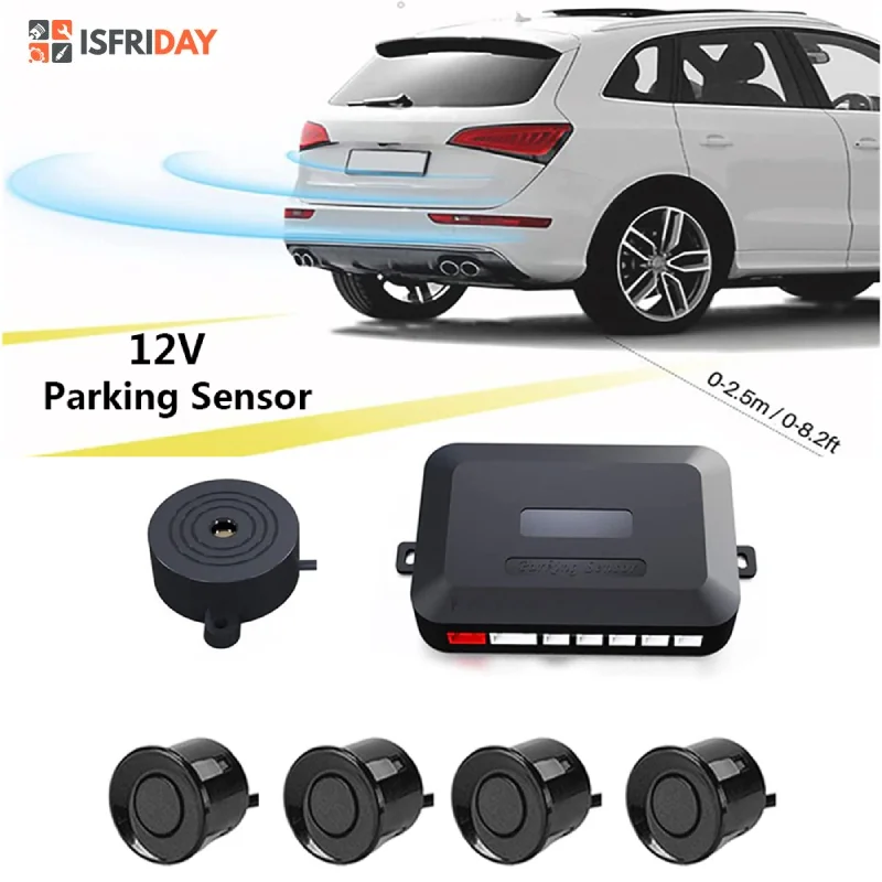 

Buzzer Car Parking Sensor Kit Backup Radar Sound Alert Indicator Probe System 4 Sensors 22mm 12V 5 Colors