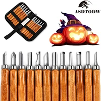12pcsset wood handle wood carving chisel scalpel tools set cutter wood carving knife set hand tool kit