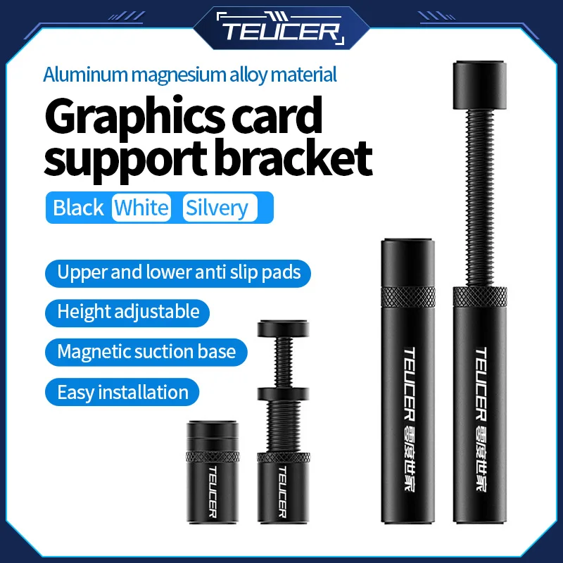 

Держатель для видеокарты Teucer VC15, регулируемый телескопический винт, алюминиевый сплав, держатель для видеокарты