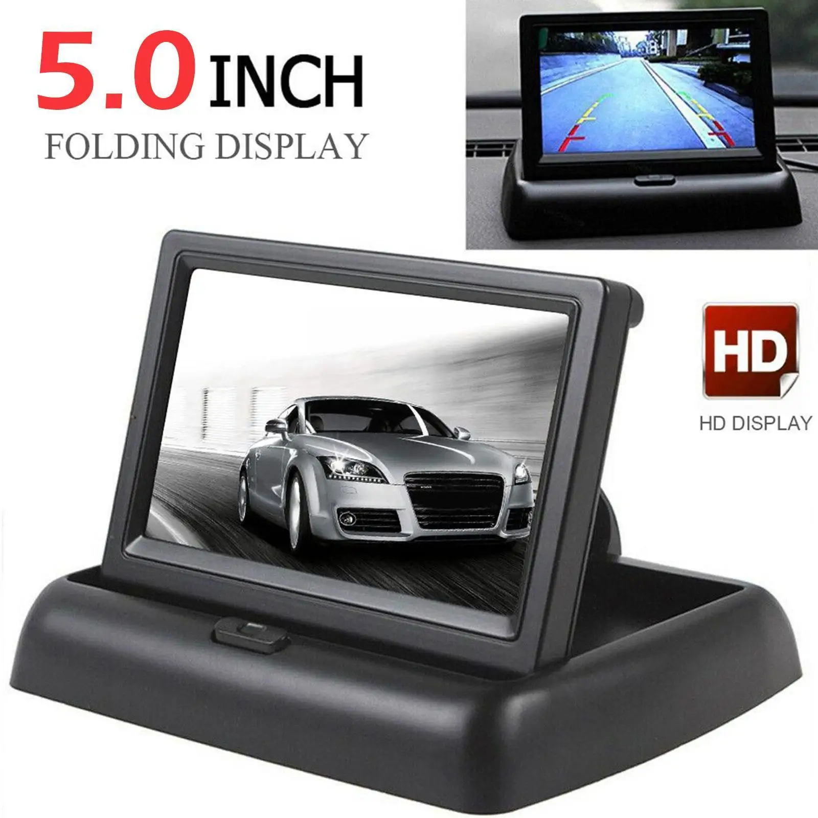 

5 Inch Tft Lcd Screen Car Monitor Rearview Reverse 2-channel Video Auto Input Switch Accessories Parking Car Pal/ntsc Monit A1u5