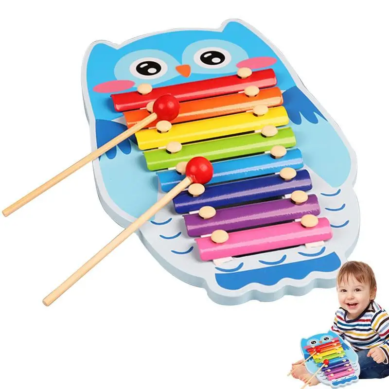 

Infant And Young Children Wooden Eight-tone Hand Knocking Piano Early Education Baby Educational Musical Instrument Toys