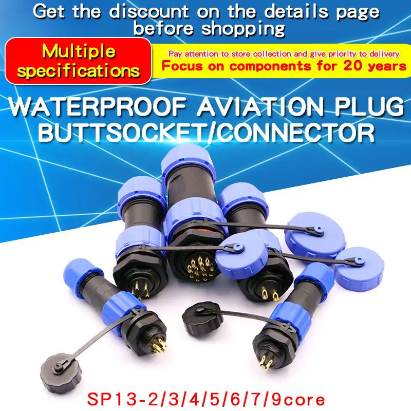 

SP13 IP68 Водонепроницаемый авиационный разъем/соединитель SP13 2/3/4/5/6/4/8/9 контактный разъем
