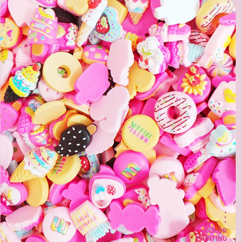 50 шт. милые полимерные конфеты искусственные ногти 3D смешанный дизайн розовое