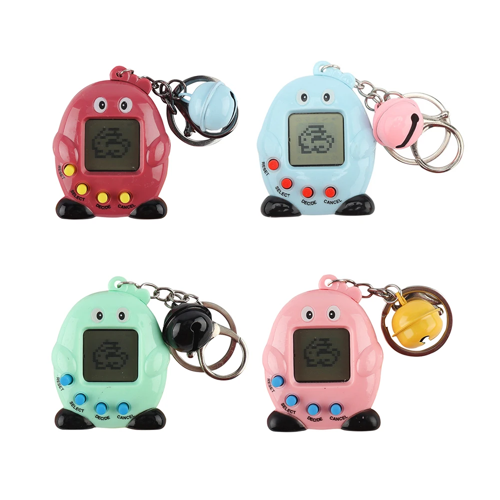 Penguin Shaped Electronic Pet Game Machine Toy Mini Key Chain Keyring Virtual Cyber Children Kids E-Pet Development Birthday Toy