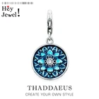 Модный женский цветочный орнамент Мандала Подвеска очарование стерлингового серебра 925 пробы Изящные Ювелирные изделия 2019 осень подарок для девушек оптом