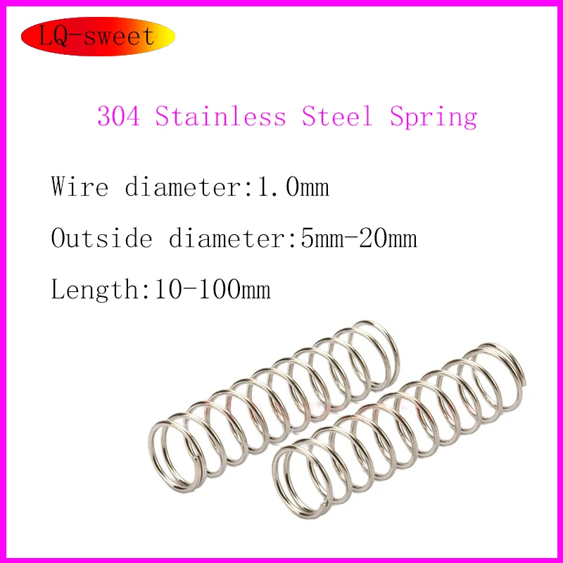 

304 Stainless Steel Compression Spring Wire Diameter 1.0mm Good Elasticity And Strong Resilience