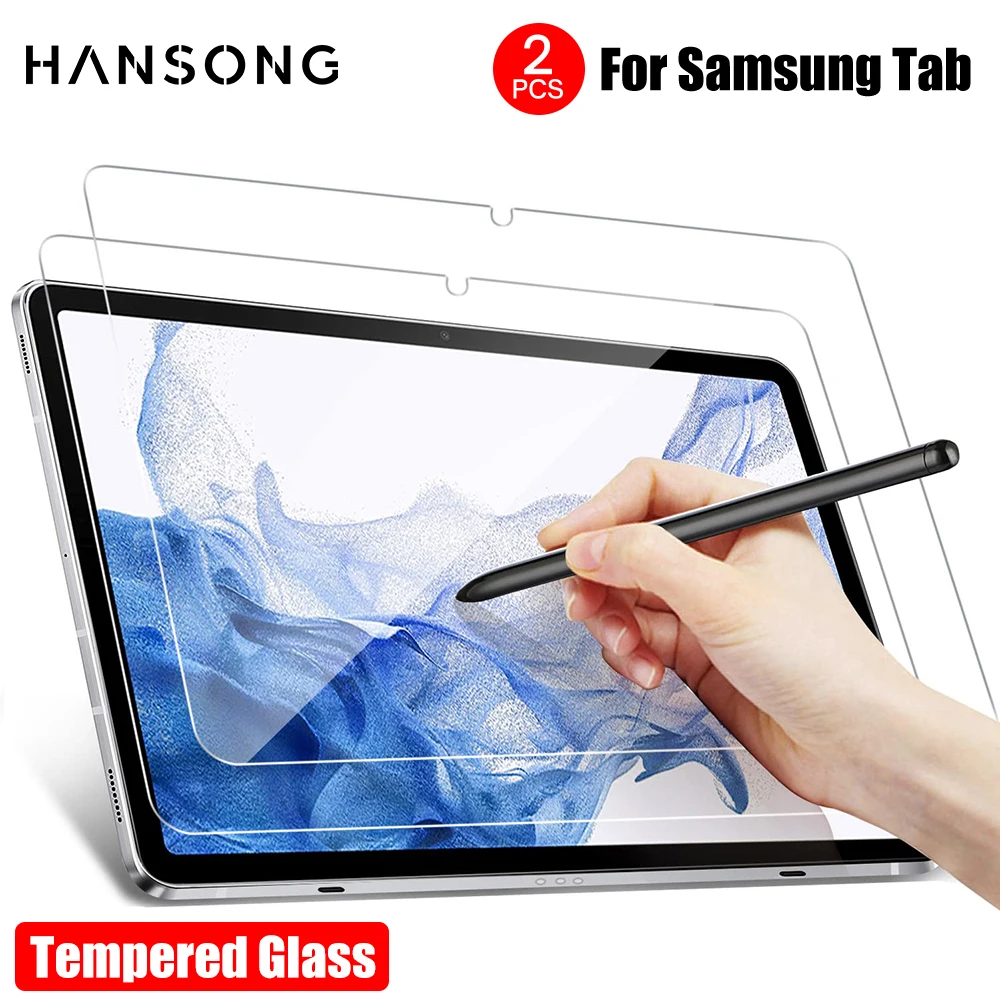 

2Pcs Tempered Glass For Samsung Galaxy Tab S8 11” SM-X700 X706 Tab S7 S6 lite S5E S4 A8 A7 lite 10.5“ 10.1” 9H Screen Protector