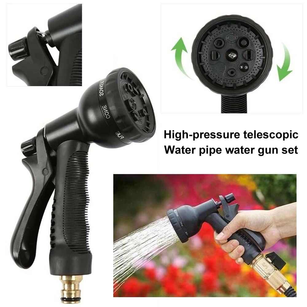 

High Quality Expandable Magic hose Garden Car Wash Water Hose High Pressure Power Gun Water Spray Nozzle Spray Car Weapon Garden