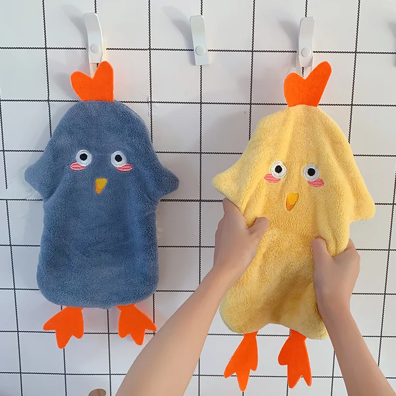 

Chicken Towel Thickened Coral Wool Strong Absorbent Towel Lovely Three-dimensional Kitchen Bathroom Hanging Rag