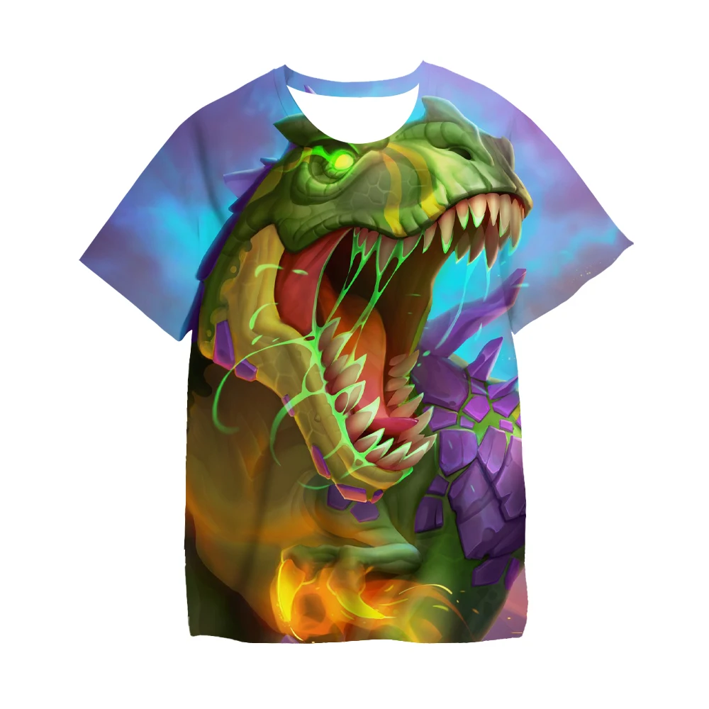 

2022 Summer New Dinosaur T-Shirt Boys Girls Clothing Kids Cartoon Tyrannosaurus Rex 3D Printing T-Shirts Fashion Casual O Neck T