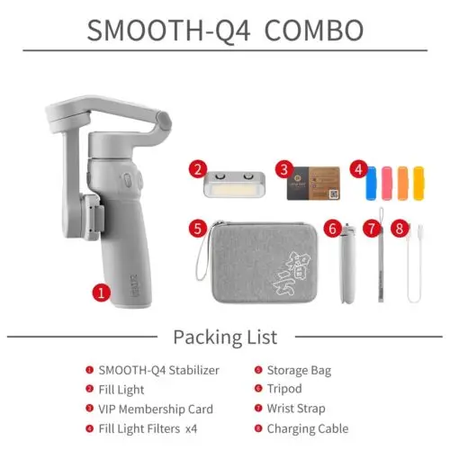

ZHIYUN Smooth Q4 COMBO 3-Axis Handheld Foldable Gimbal Smartphone stabilizer