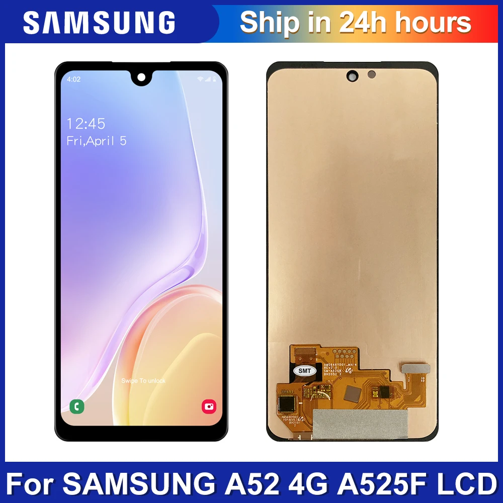 

OLED For Samsung Galaxy A52 LCD Display Touch Screen with Frame Digitizer Assembly For Samsung A52 4G A525F A525F/DS Screen
