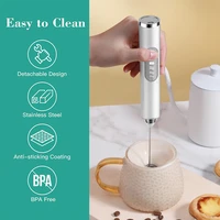 handheld electric whisk egg beater milk frother usb rechargeable coffee blender household milk shaker mixer foamer food blender
