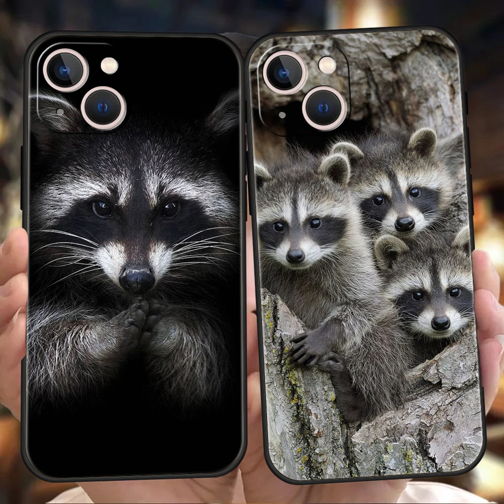 

Cute Animal Raccoon Phone Case Cover For iPhone 14 13 12 11 Pro Max 8 7 Plus X XR XS Max SE 2020 Mini Shockproof Soft Shell Bag