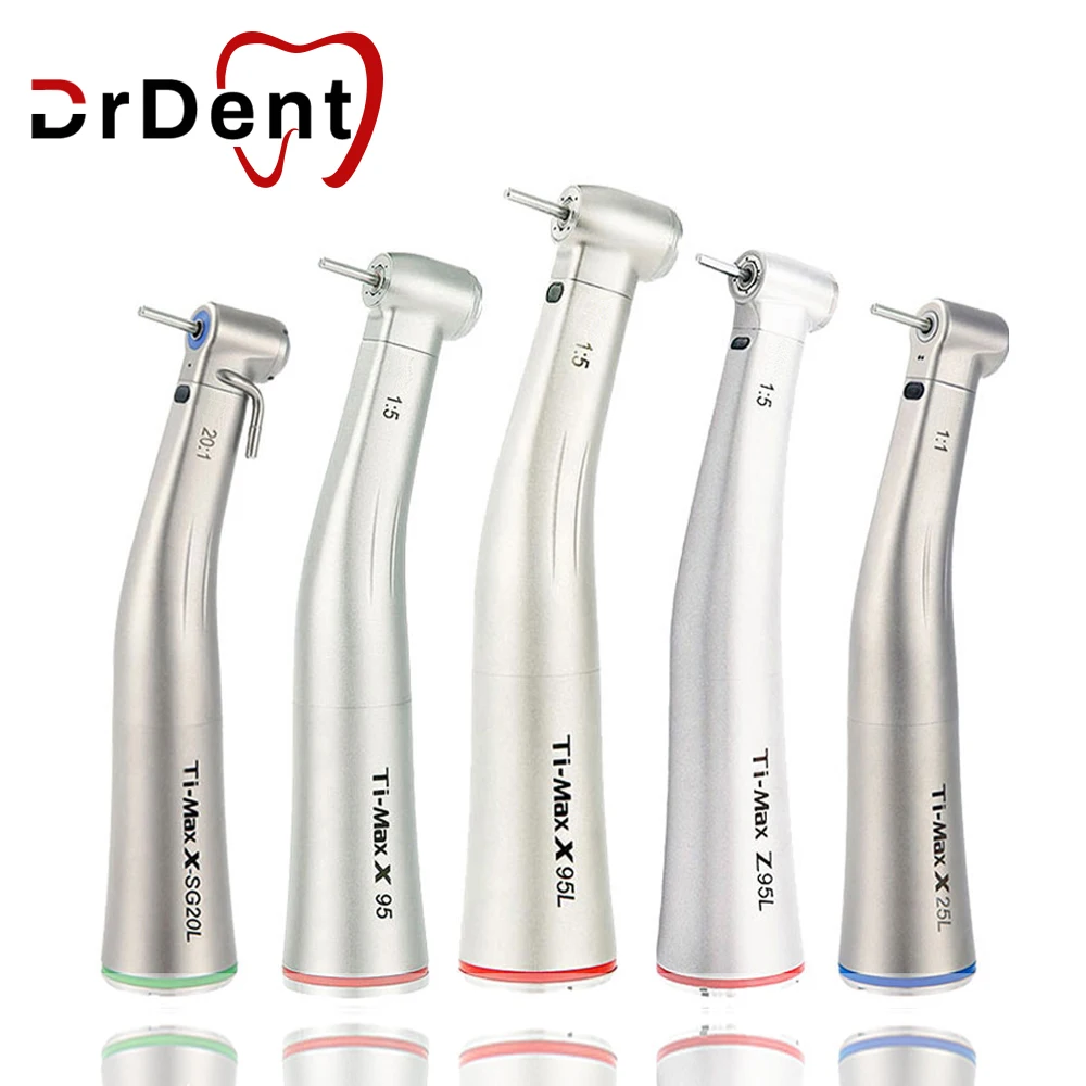 

1:1 1:5 20:1 Dental Handpiece Fiber Optic LED Against Straight Angle Handpiece Ceramic Bearing Internal Spray Ti Max Dentistry H