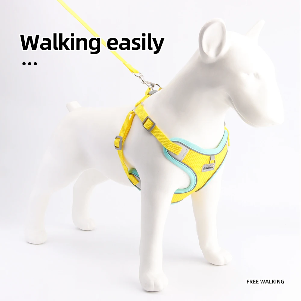 Поводок для собак Дышащий и удобный жилет на груди спине со светоотражающим