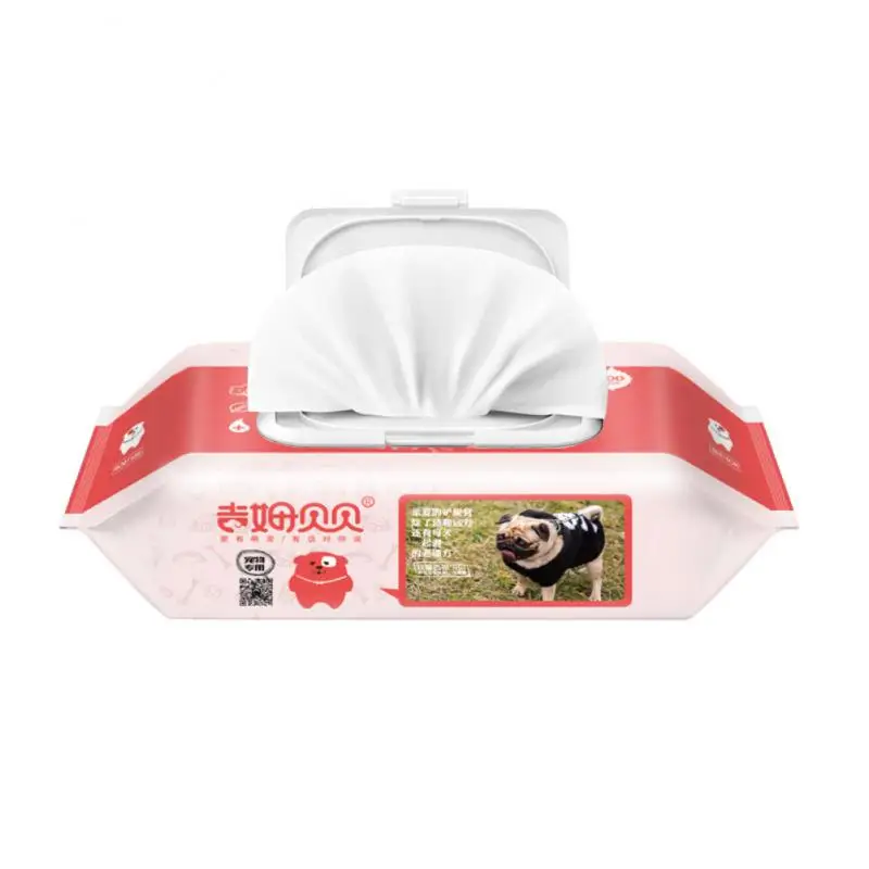 

80 шт., антибактериальные увлажняющие влажные салфетки для чистки домашних животных