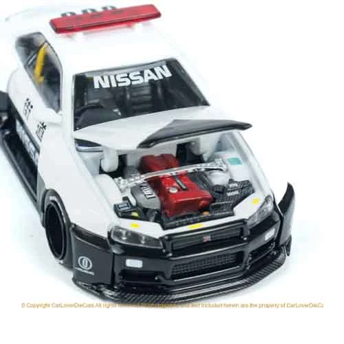 Kaido House + MINIGT 1:64 GTR R34 Полицейская машина модель легкосплавного автомобиля игрушки
