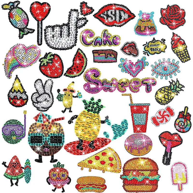 5D Diamond Painting Stickers Gem Diamond Painting Kits for Kids Arts Crafts DIY Paint By Numbers Kits Handmade Sticker for Gift