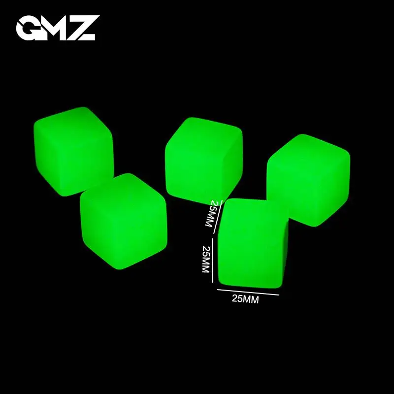 

1pc Luminous Dice 25MM Square Corner Blank Glossy Dice Interest Teaching Table Games Entertainment Accessaries