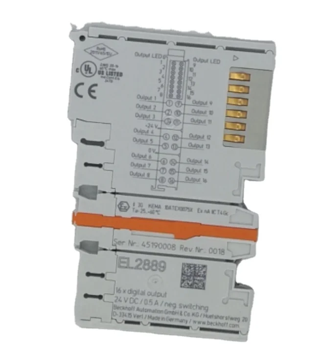 

beckhoff EL2889 HD EtherCAT Terminal, 16-channel digital output 24 V DC, 0.5 A, 0 V (ground) switching