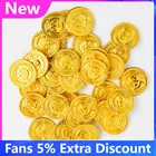 Новые золотые монеты, пиратское сокровище, игра на Хэллоуин, деньги, реквизит для пиравечерние, детская вечеринка, Рождественская вечеринка, декор Вечерние