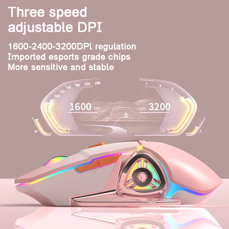 Мышь компьютерная беспроводная Бесшумная 2 4 г с подсветкой