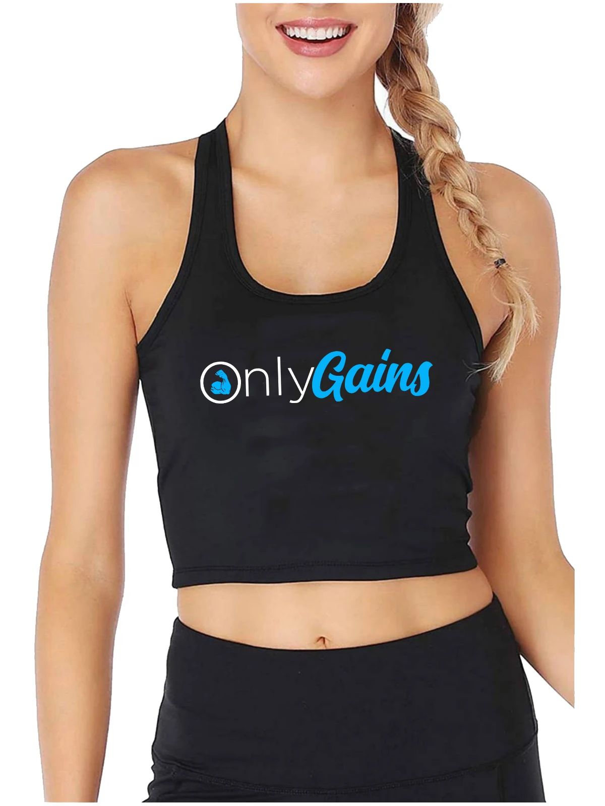 

Only Gains Design Sports Fitness Training Tank Tops Girl's Fashion Trends Sexy Slim Fit Crop Top Customizable Cotton Camisole
