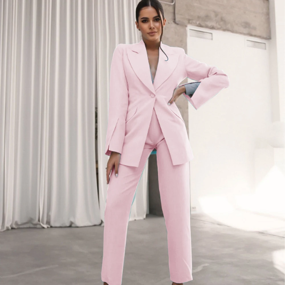 1 Button Women's Suit 2 Piece Set (jacket+vest) Pants Sets Luxury Elegant Blazers Chic Woman Clothing 2023 Blazer Suits