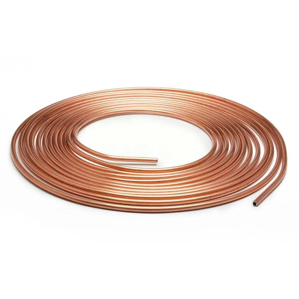 

25 футов, 7,62 м, Автомобильная Катушка трубки 3/16 дюйма, OD, медь, никель, трубка, антикоррозийные гайки, 16 шт., трубка для шланга, линейный тормоз с...