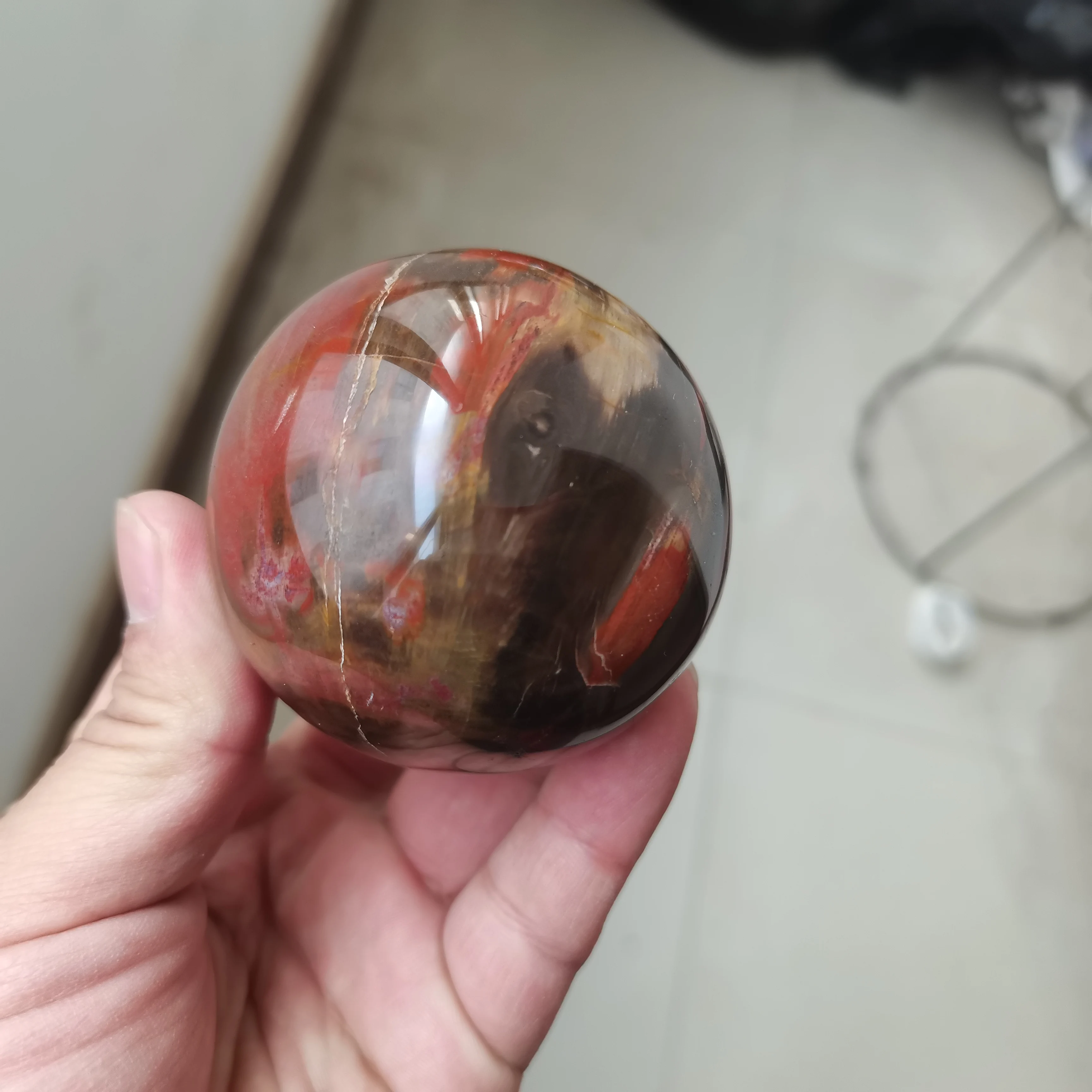 Сферическая Сфера из красной розы 70 мм ископаемый Агат кварц хрустальный шар
