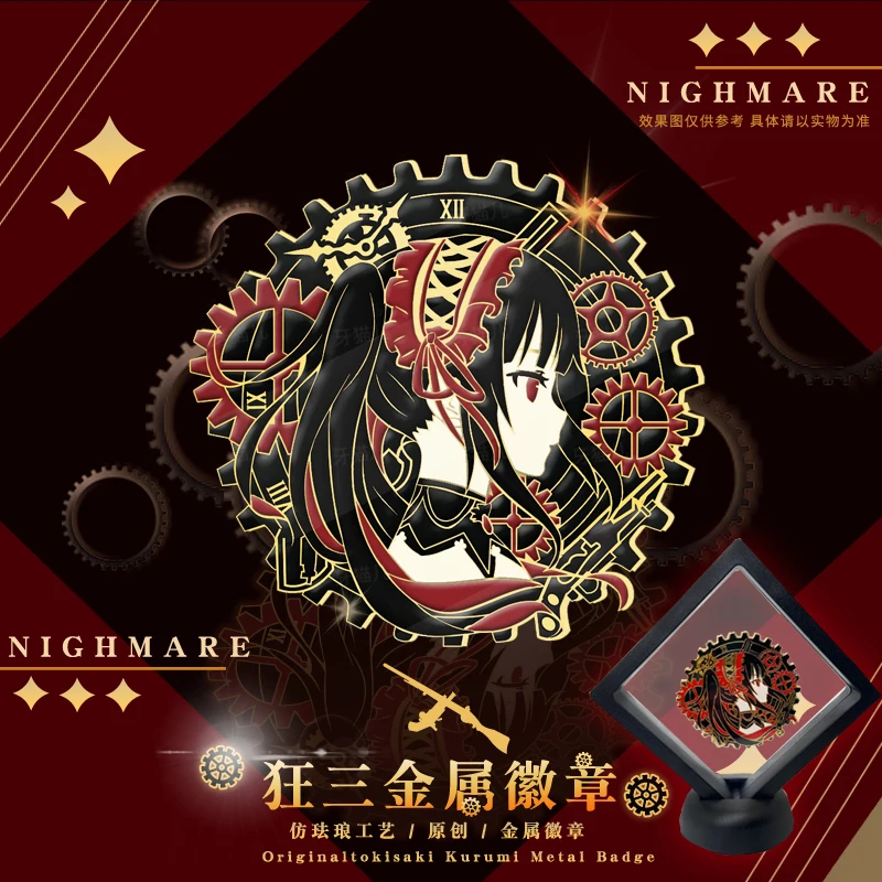 

Anime Metal Badge DATE A LIVE Tokisaki Kurumi Pin Broooh