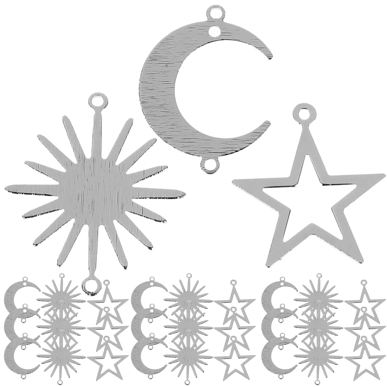 

30 Pcs Geometric Pendant Sun Earring Charm Girl Earrings Charms Star Accessories DIY Jewelry Ornament Moon Small