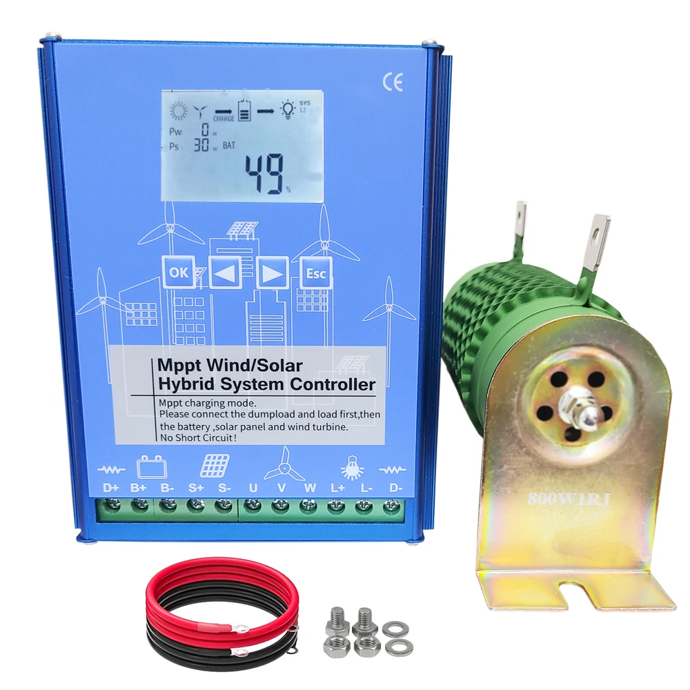 Гибридная ветровая солнечная система 1200 Вт, 1400 Вт, 2000 Вт, 2800 Вт, контроллер MPPT, ветрогенератор с солнечной панелью, регулятор для 12 В, 24 В, 48 В