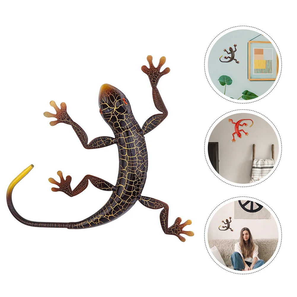

1Pc Durable Creative Iron Gecko Decoration Gecko Wall Ornament for Room Wall Home