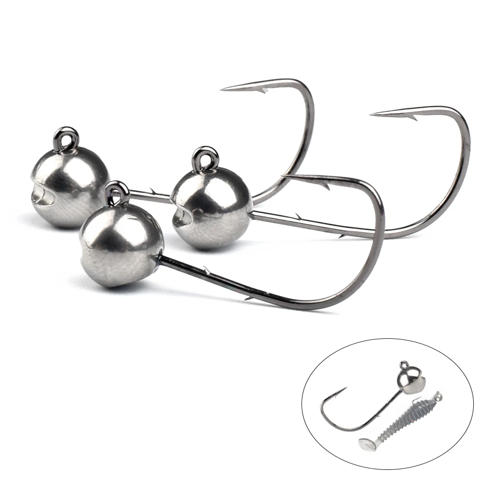 MUUNN 20PCS  1g/1.5g/2g/2.5g/3g Tungsten Jig Head Rockfish Lure MANTIS AJING Soft  Fishing Ajing Hooks Double barbs Hook For
