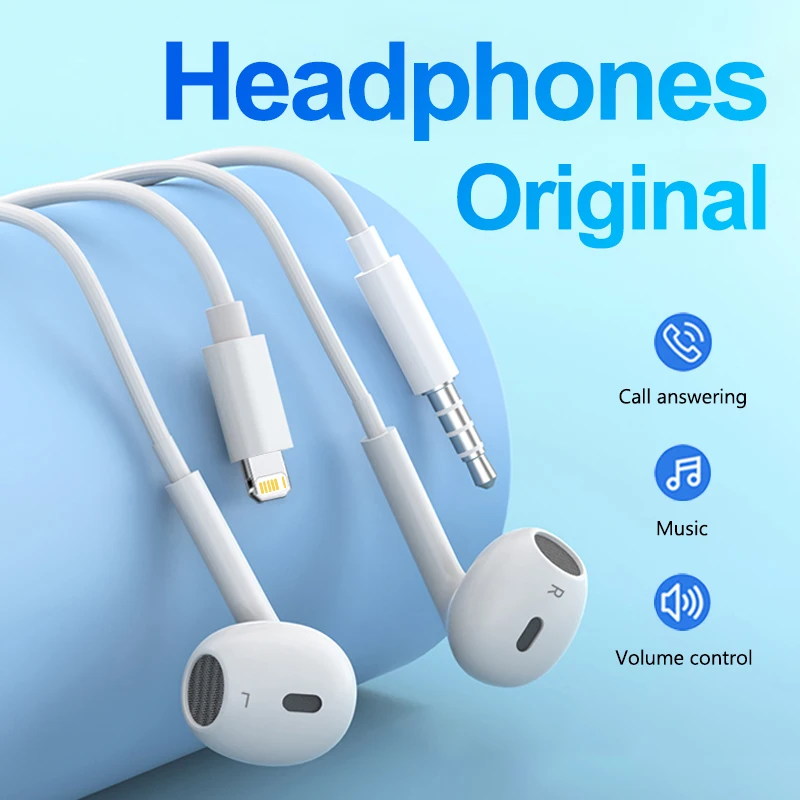 

Оригинальные наушники для Apple iPhone 11 13 12 14 Pro Max XR IOS проводные наушники Bluetooth универсальные 3,5 мм стерео наушники-вкладыши гарнитура