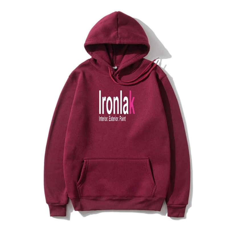 

Hoodi Ironlak Logo Black Outerwear Mens Fleece Cotton Outerwear Casual Outerwear Summer Fashion Outerwear Sweatshirt