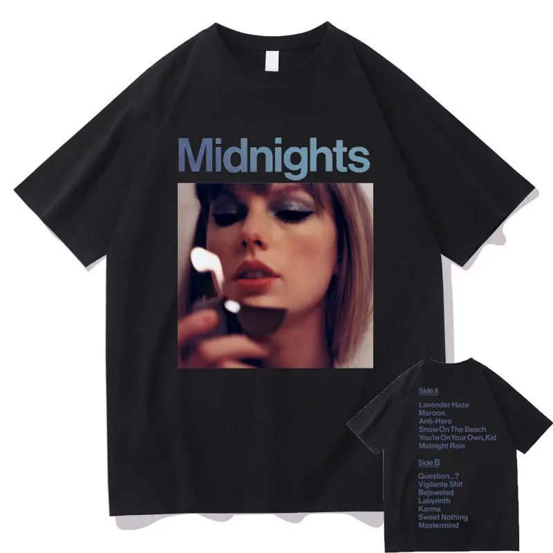 

Singer Taylor New Album Midnights Same Style Print Tshirt Men Women Aesthetic Art T-shirts Tops Unisex Oversized Hip Hop T Shirt