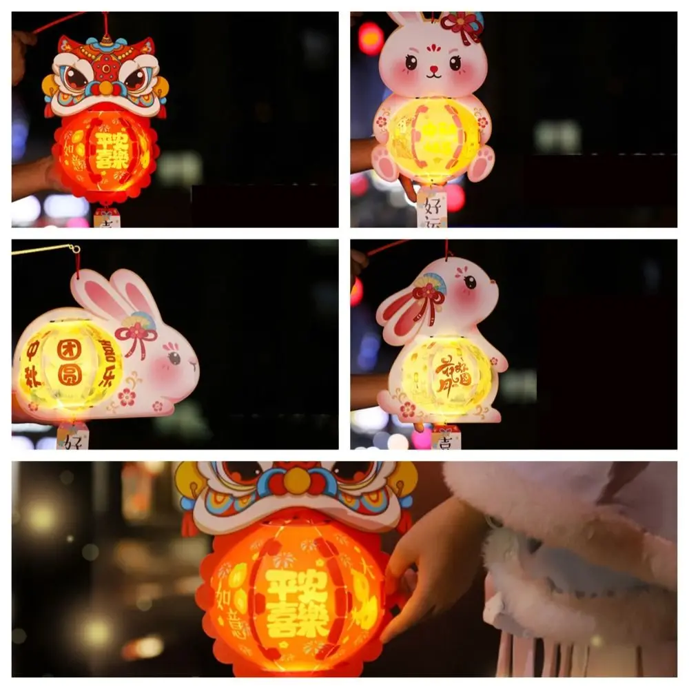 

Glowing Rabbit Lanterns Cute Luminous Hanging Mid-Autumn Festival lantern Three-dimensional Handmade Party Decoration